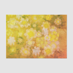 Papier Mousseline Peinture d'aquarelle Abstraite de fleurs rétro