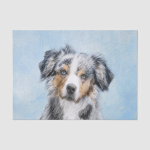 Papier Mousseline Peinture de berger américaine miniature - Chien Ar