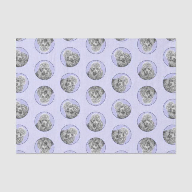 Papier Mousseline Peinture de caniche Jouet miniature Argent Gris Ch (Recto)