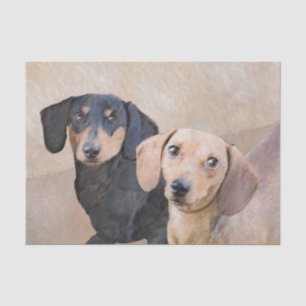 Papier Mousseline Peinture de Dachshund (Smooth) - Art original de c