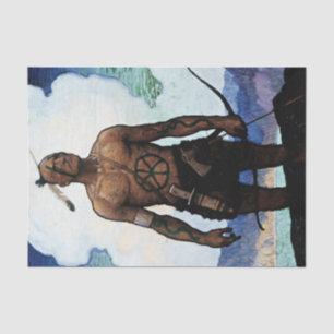 Papier Mousseline Peinture de NC Wyeth « Le Dernier des Mohicans »