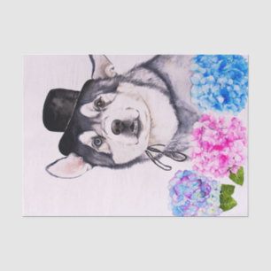 Papier Mousseline Peinture enrouée d'aquarelle de chien