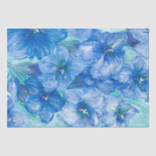 Papier Mousseline Peinture Fleur sauvage Gentienne Bleue