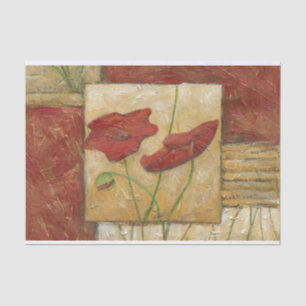 Papier Mousseline Peinture florale avec traits de pinceau visibles