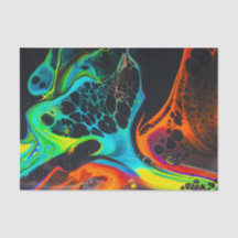 Peinture fluide abstraite, découpage, rembourrage