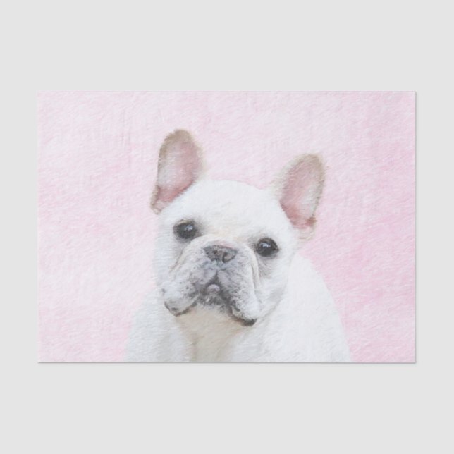 Papier Mousseline Peinture française de Bulldog (Crème/Blanc) - Art  (Recto)