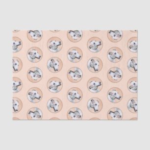 Papier Mousseline Peinture Greyhound Cute Rouge Blanc Original Chien