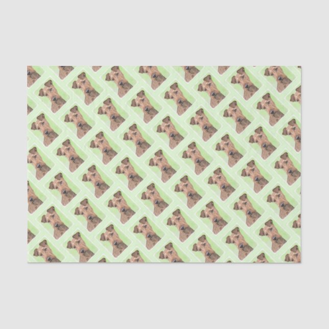 Papier Mousseline Peinture Irlandaise Terrier - Cute Original Chien  (Recto)