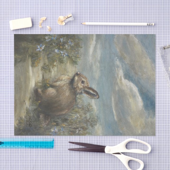 Papier Mousseline Peinture Lapin DBL (Artisanat)