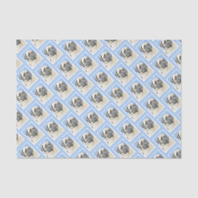 Papier Mousseline Peinture mastiff anglaise (Fawn) - Art original de (Recto)