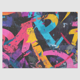 Papier Mousseline Peinture Murale de Rue avec Coulures Superposées &