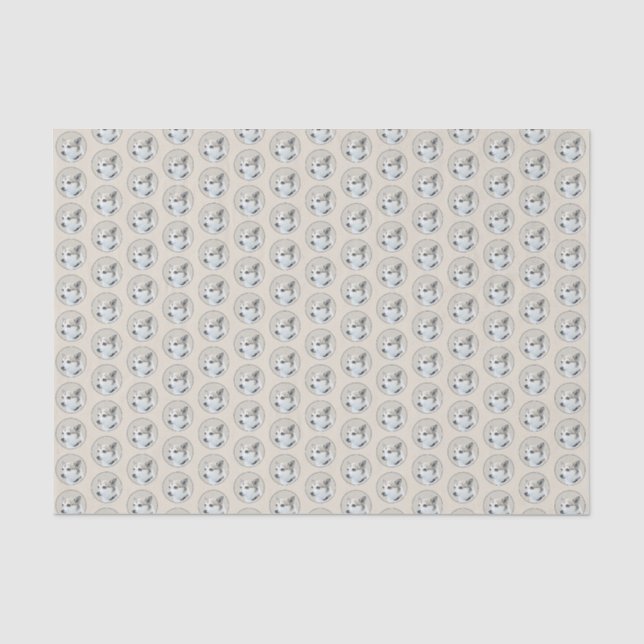 Papier Mousseline Peinture norvégienne Lundehund - Art original chie (Recto)