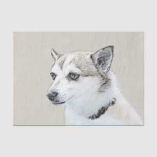 Papier Mousseline Peinture norvégienne Lundehund - Art original chie