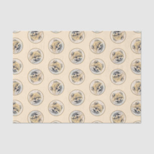 Papier Mousseline Peinture Poméranienne Orange Pom Original Chien Ar