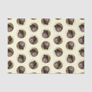 Papier Mousseline Peinture Poméranienne Orange Sable Original Chien 