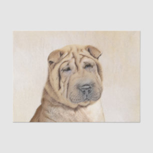 Papier Mousseline Peinture Shar Pei - Cute Original Chien Art