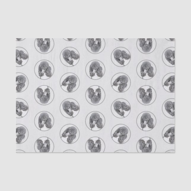Papier Mousseline Peinture standard de caniche Parti Black White Chi (Recto)