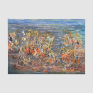 Papier Mousseline Peinture tropicale d'aquarium de poissons du monde