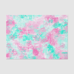 Papier Mousseline Peinture Turquoise rose vif moderne pour filles