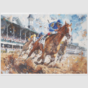 Papier Mousseline Peinture vintage de Jokey Gagnante Race Découpage
