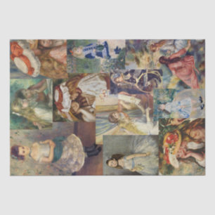 Papier Mousseline Peintures vintages de Renoir de filles du 18ème si