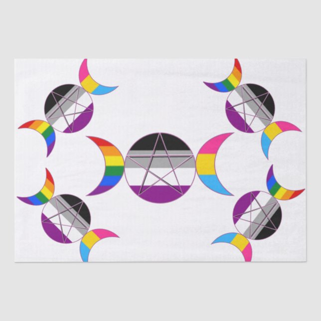 Papier Mousseline Pentacle de la déesse gay pride Triple Moon (Recto)