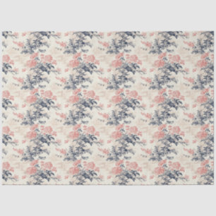 Papier Mousseline Peoney Floral Toile de Jouy Motif