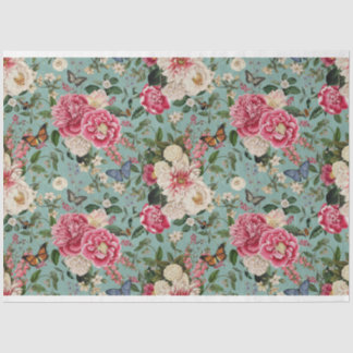 Papier Mousseline Peonies sur aqua tissé arrière - plan