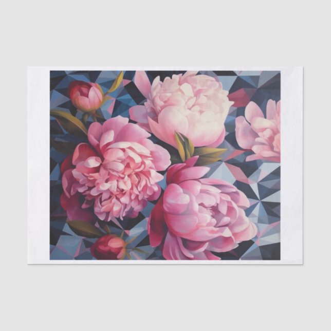 Papier Mousseline Peony géométrique Art pour découpage (Recto)