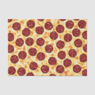 Papier Mousseline Pepperoni Pizza Motif