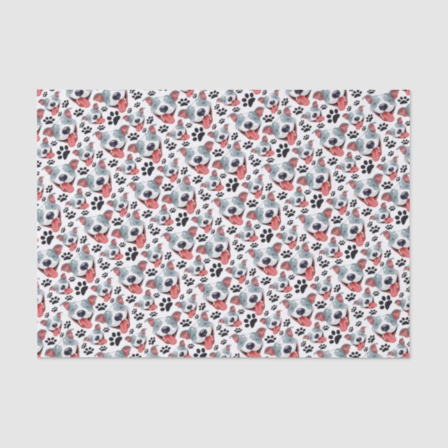 Papier Mousseline Peppy Pit Bull American Pitbull Pet Puppy Chien (Recto)