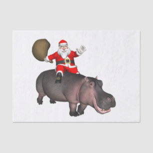 Papier Mousseline père Noël À cheval Sur Hippo