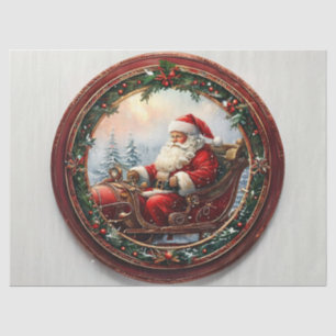 Papier Mousseline Père Noël à l'ancienne dans Découpage de cadre déc
