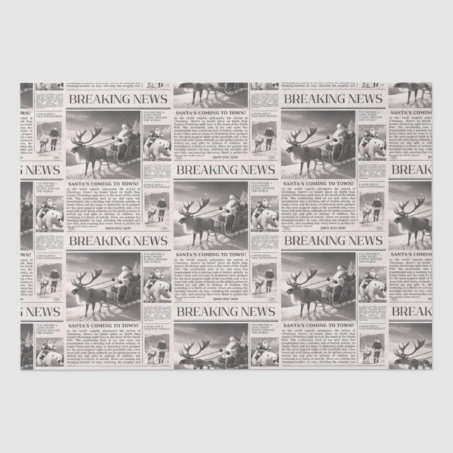 Papier Mousseline Père Noël Bear Breaking News Journal Christmas Dee (Recto)