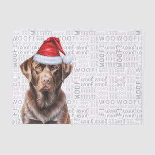 Papier Mousseline Père Noël Chocolat Lab Fête de Noël de chien