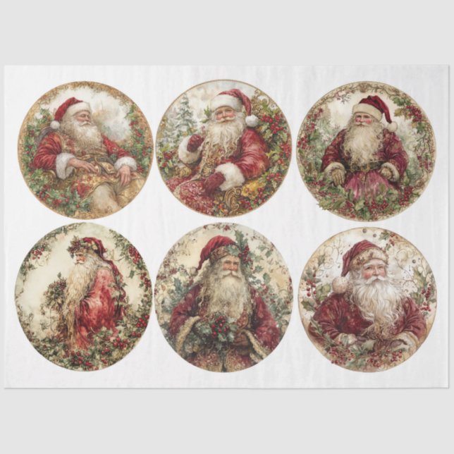 Papier Mousseline Père Noël Christmas Rounds (Recto)
