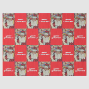 Papier Mousseline Père Noël Classique - Vérifier Deux Fêtes Rouge