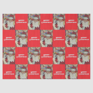 Papier Mousseline Père Noël Classique - Vérifier Deux Fêtes Rouge