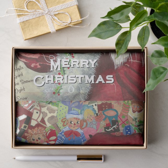 Papier Mousseline Père Noël Classique - Vérifier Deux Fois L'Oeuvre  (Cadeau)