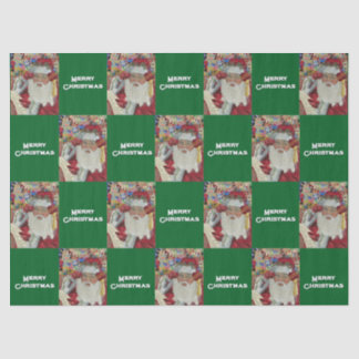 Papier Mousseline Père Noël Classique - Vérifier Deux Fois Vert Vaca