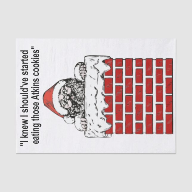 Papier Mousseline Père Noël Coincée Dans Un Papier Tissu Chimney (Recto)