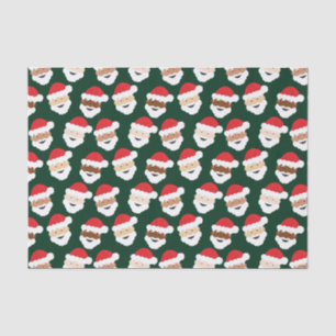 Papier Mousseline Père Noël Diverse Rouge Vert Peau Tone Noël
