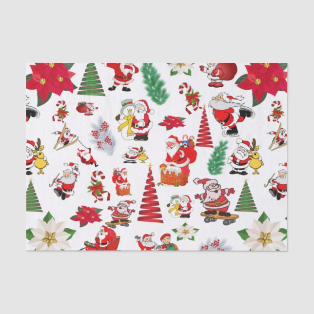 Papier Mousseline Père Noël et amis (Recto)