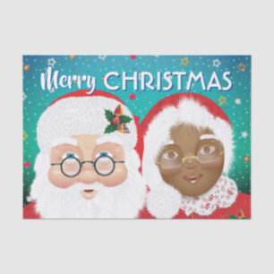 Papier Mousseline Père Noël et Mme Claus Fêtes de Noël