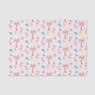 Papier Mousseline Père Noël Flamingo Pattern Amusant rose Tropical N