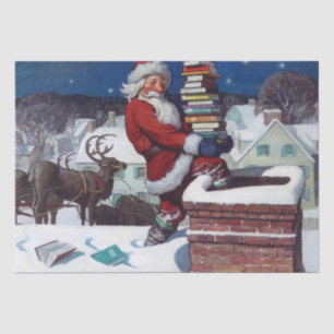Papier Mousseline Père Noël Livres à Noël,