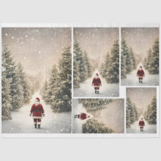 Papier Mousseline Père Noël - Promenade hivernale