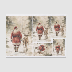 Papier Mousseline Père Noël Rassembler les rennes