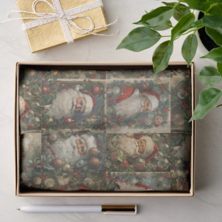 Papier Mousseline Père Noël Rétro & Collage de Noël Victorien