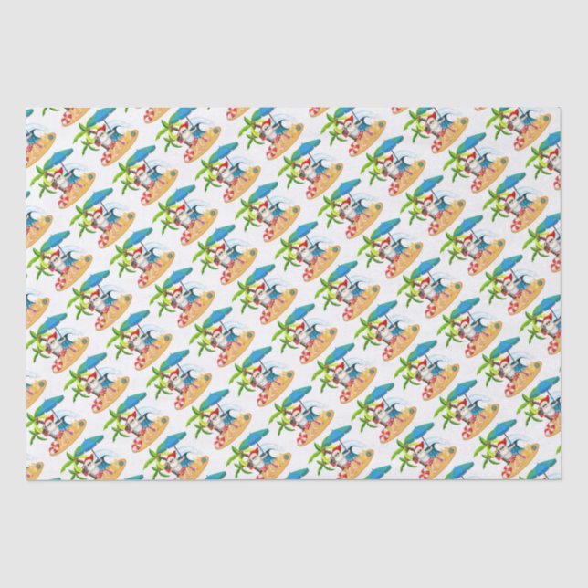Papier Mousseline Père Noël tropicale (Recto)